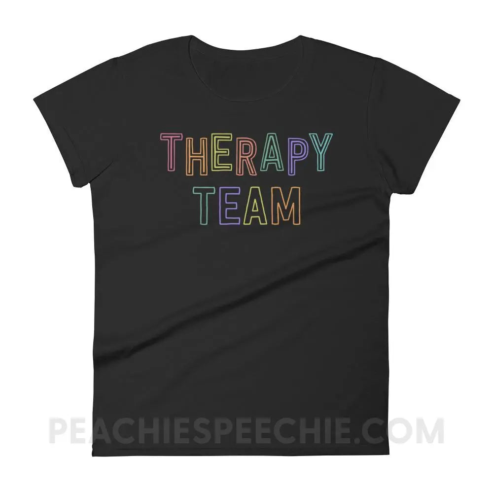 Colorful Therapy Team Women’s Trendy Tee - Black / S - peachiespeechie.com
