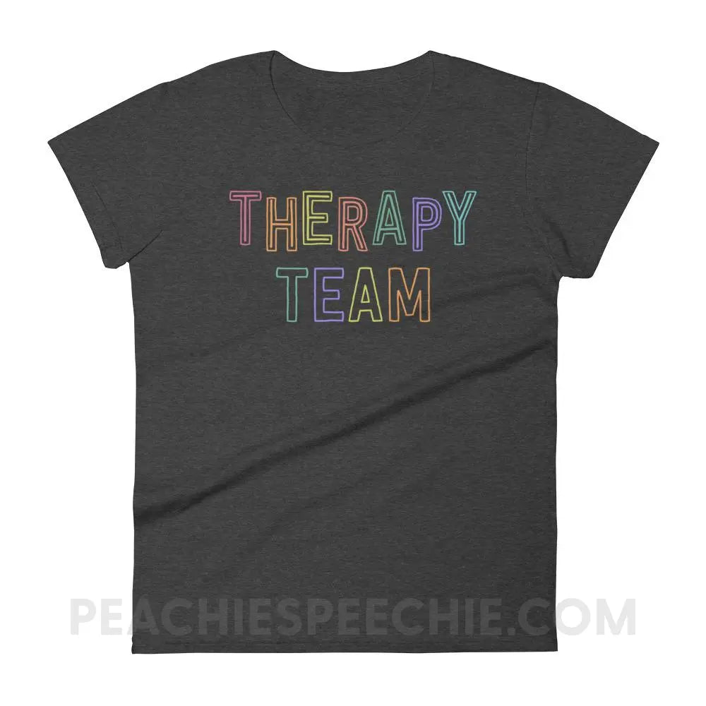Colorful Therapy Team Women’s Trendy Tee - Heather Dark Grey / S - peachiespeechie.com
