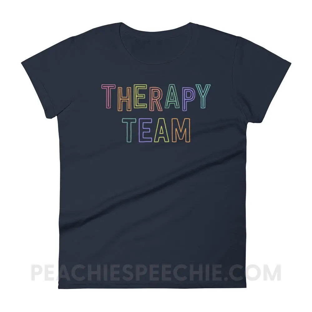 Colorful Therapy Team Women’s Trendy Tee - Navy / S - peachiespeechie.com