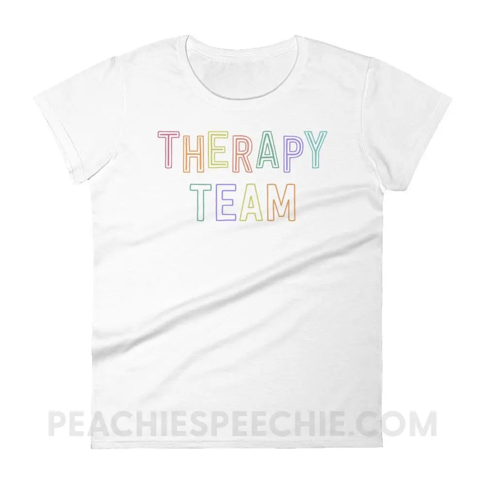 Colorful Therapy Team Women’s Trendy Tee - White / S - peachiespeechie.com