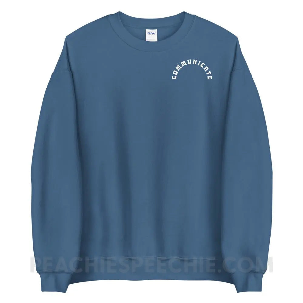 Communicate Arch Classic Sweatshirt - Indigo Blue / S - peachiespeechie.com