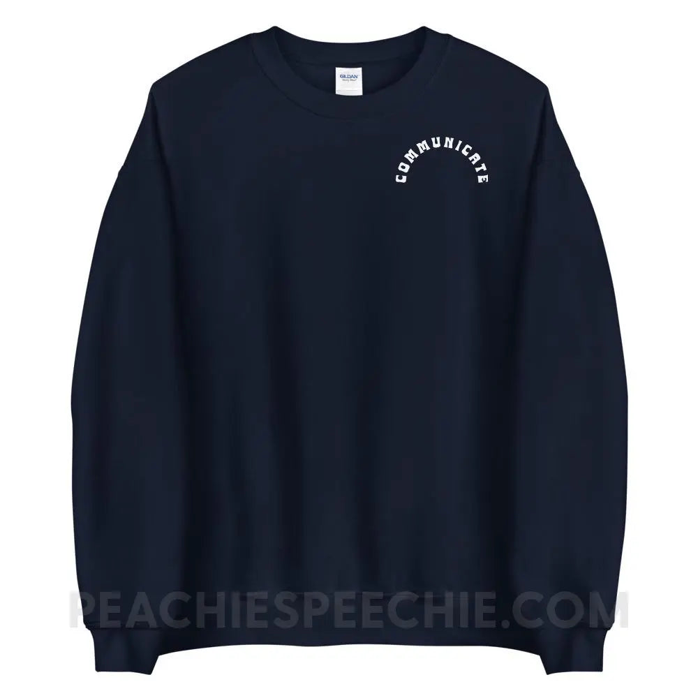 Communicate Arch Classic Sweatshirt - Navy / S - peachiespeechie.com