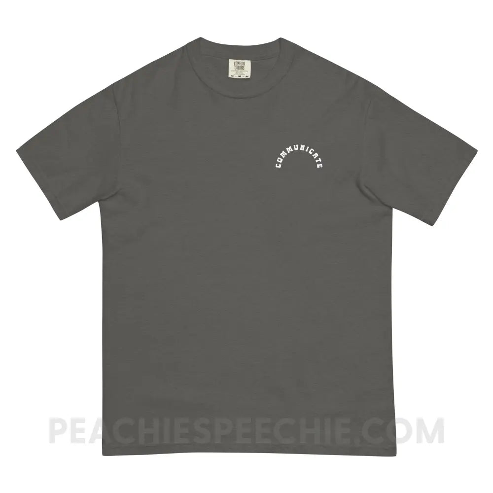 Communicate Arch Comfort Colors Tee - Pepper / S - T-Shirt peachiespeechie.com