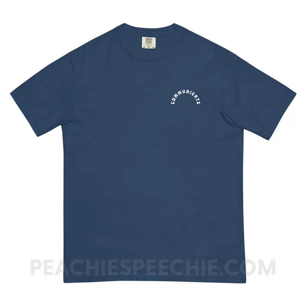 Communicate Arch Comfort Colors Tee - True Navy / S - T-Shirt peachiespeechie.com