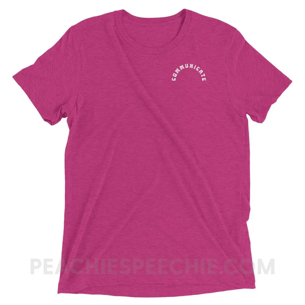 Communicate Arch Tri-Blend Tee - Berry Triblend / XS - peachiespeechie.com