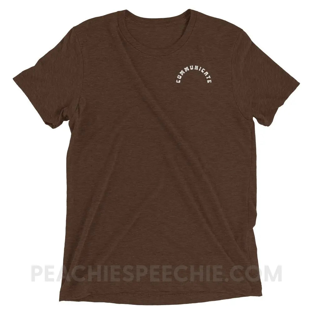 Communicate Arch Tri-Blend Tee - Brown Triblend / XS - peachiespeechie.com