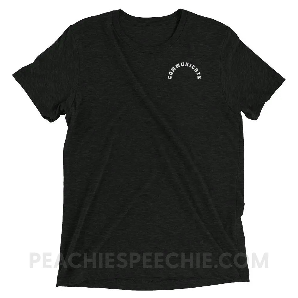 Communicate Arch Tri-Blend Tee - Charcoal-Black Triblend / XS - peachiespeechie.com