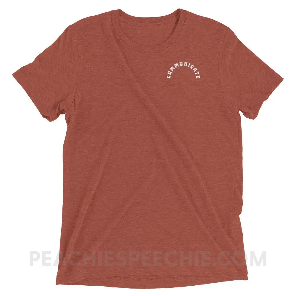 Communicate Arch Tri-Blend Tee - Clay Triblend / XS - peachiespeechie.com