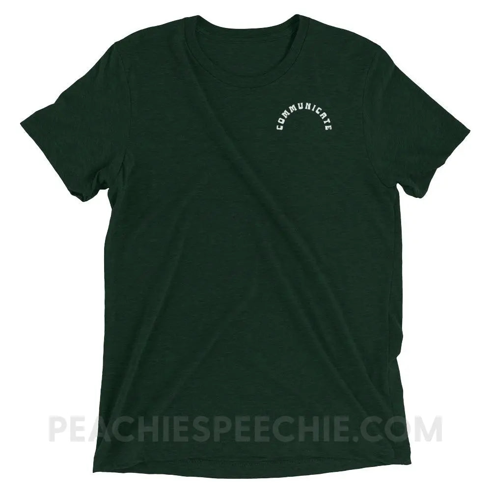 Communicate Arch Tri-Blend Tee - Emerald Triblend / XS - peachiespeechie.com