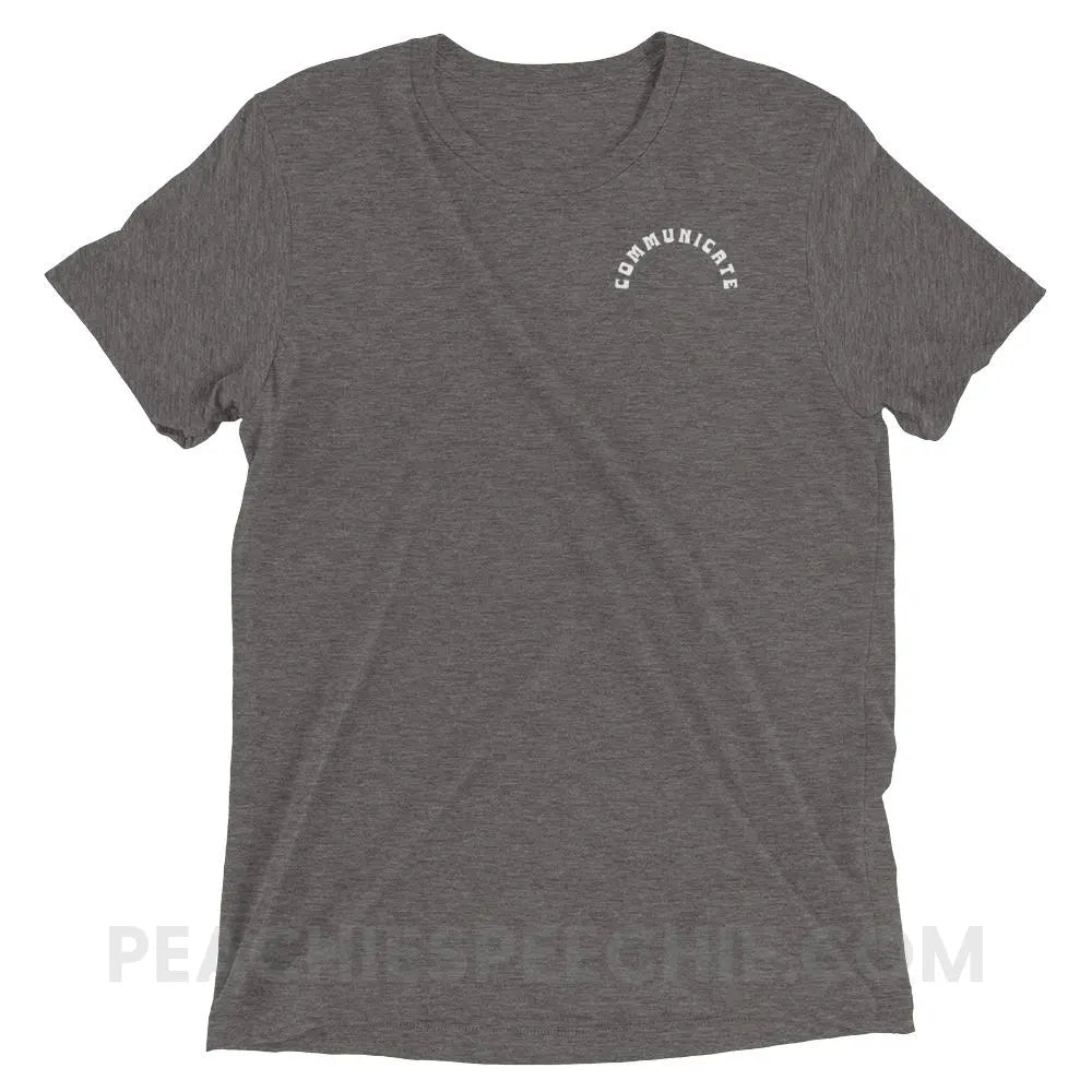 Communicate Arch Tri-Blend Tee - Grey Triblend / XS - peachiespeechie.com