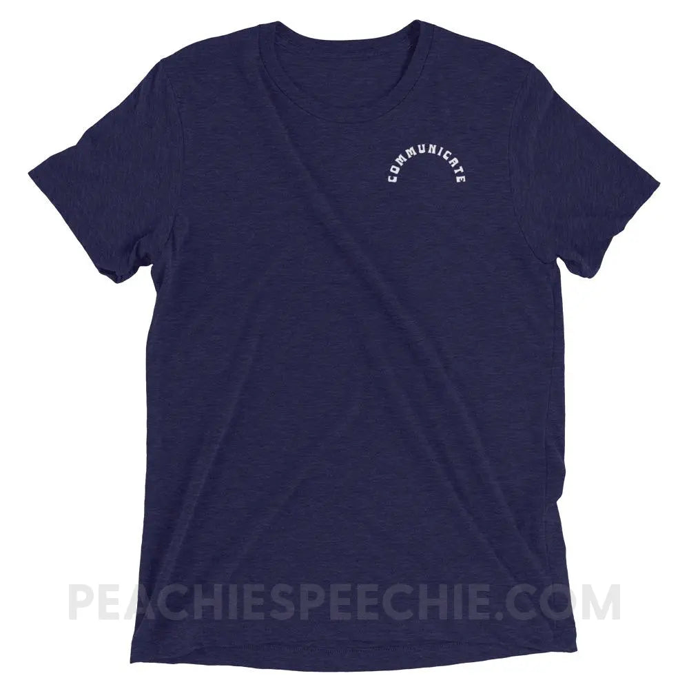 Communicate Arch Tri-Blend Tee - Navy Triblend / XS - peachiespeechie.com