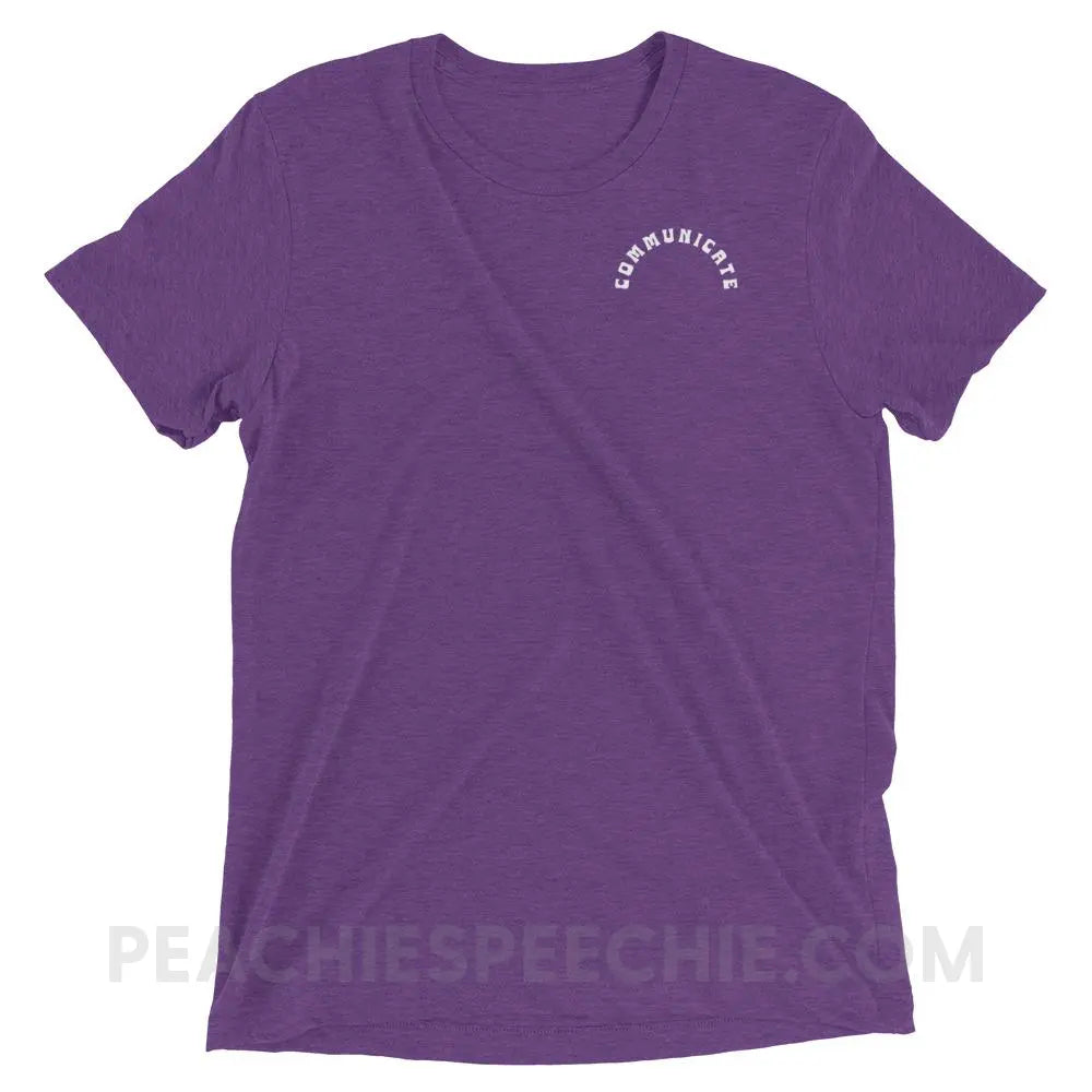 Communicate Arch Tri-Blend Tee - Purple Triblend / XS - peachiespeechie.com