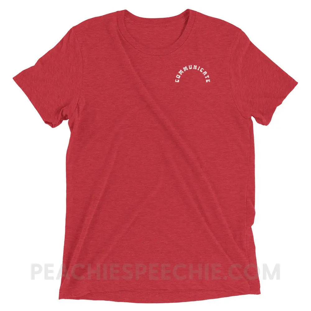 Communicate Arch Tri-Blend Tee - Red Triblend / XS - peachiespeechie.com