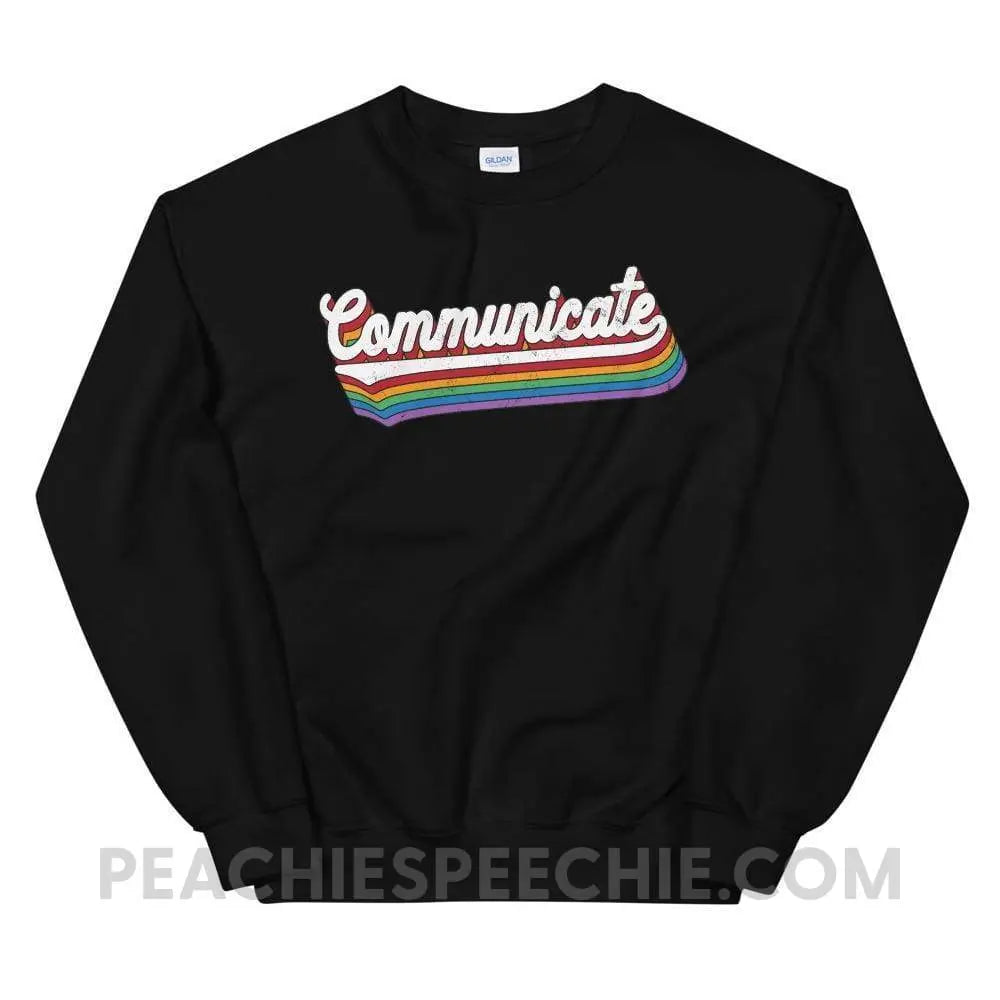 Communicate Classic Sweatshirt - Black / S - Hoodies & Sweatshirts peachiespeechie.com