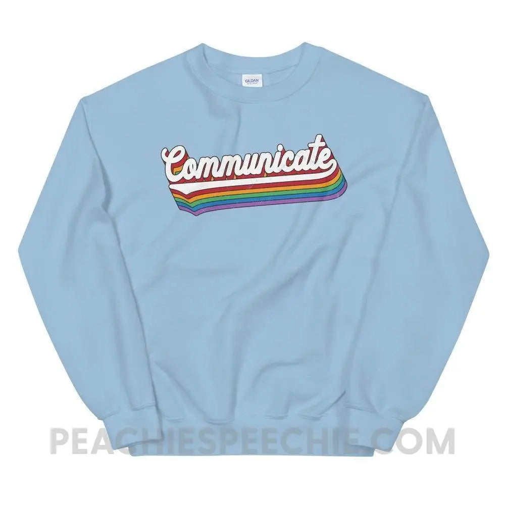 Communicate Classic Sweatshirt - Light Blue / S - Hoodies & Sweatshirts peachiespeechie.com