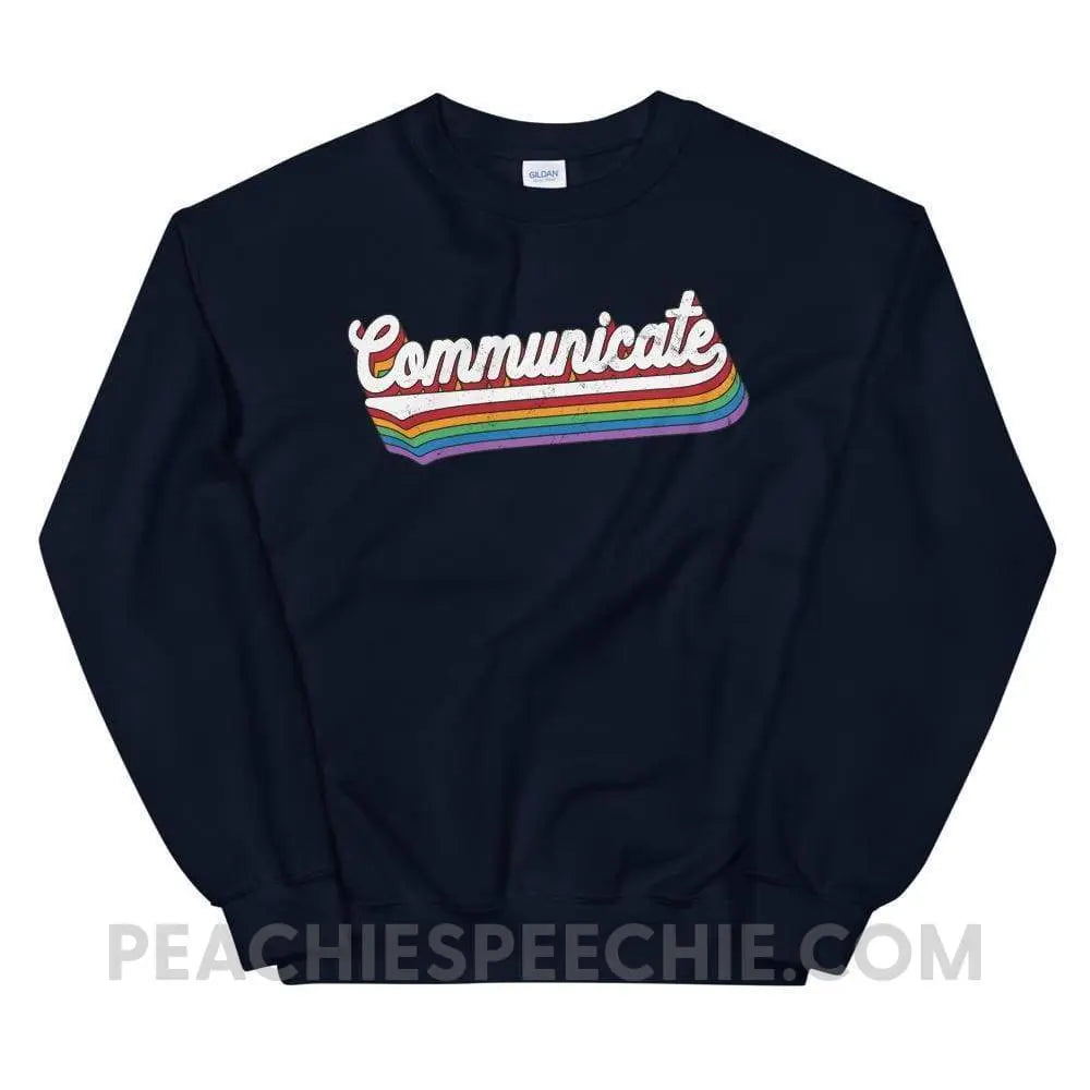 Communicate Classic Sweatshirt - Navy / S - Hoodies & Sweatshirts peachiespeechie.com