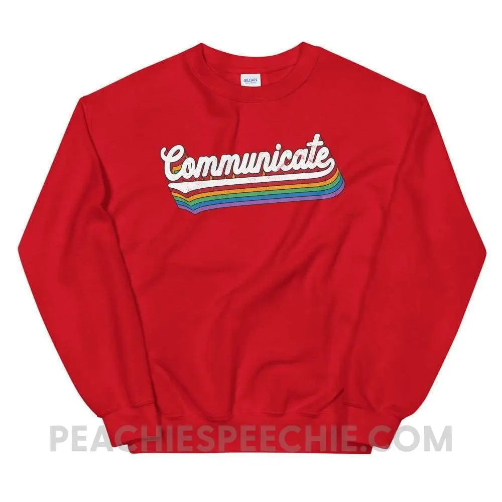 Communicate Classic Sweatshirt - Red / S - Hoodies & Sweatshirts peachiespeechie.com