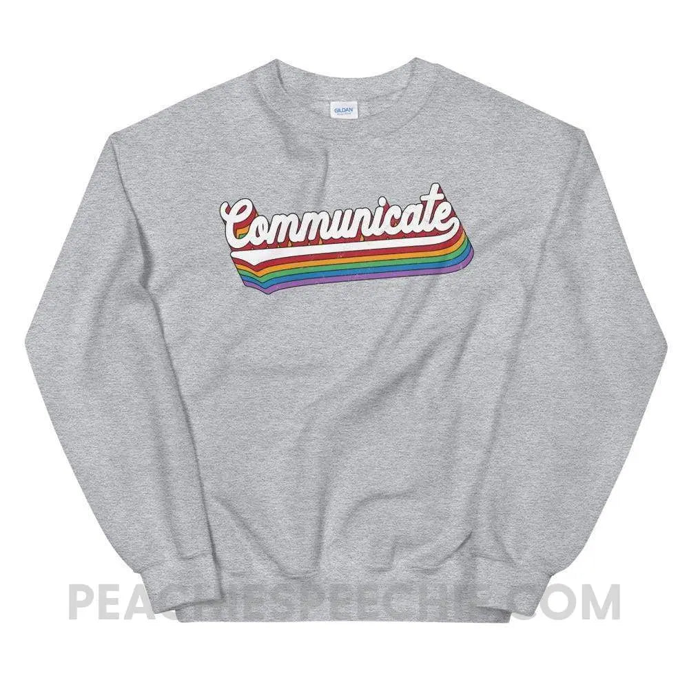 Communicate Classic Sweatshirt - Sport Grey / S - Hoodies & Sweatshirts peachiespeechie.com