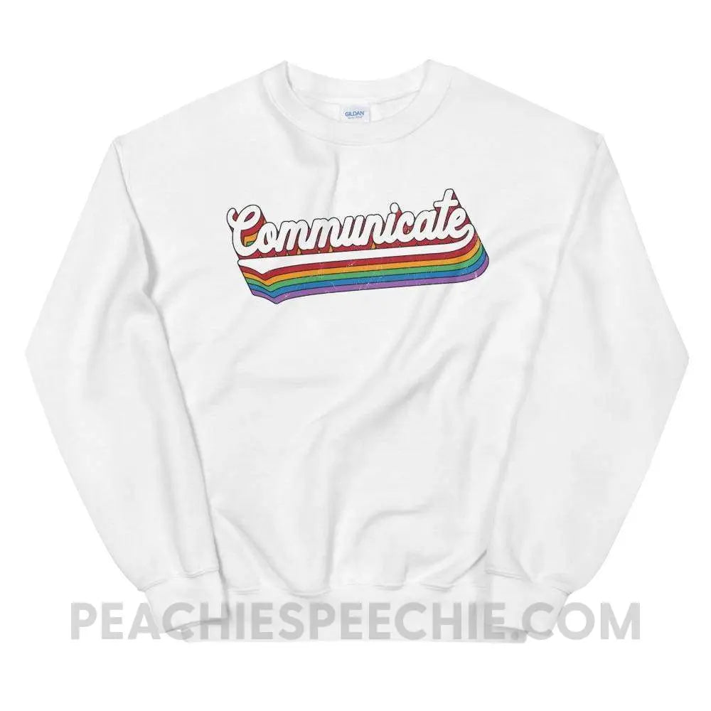 Communicate Classic Sweatshirt - White / S - Hoodies & Sweatshirts peachiespeechie.com