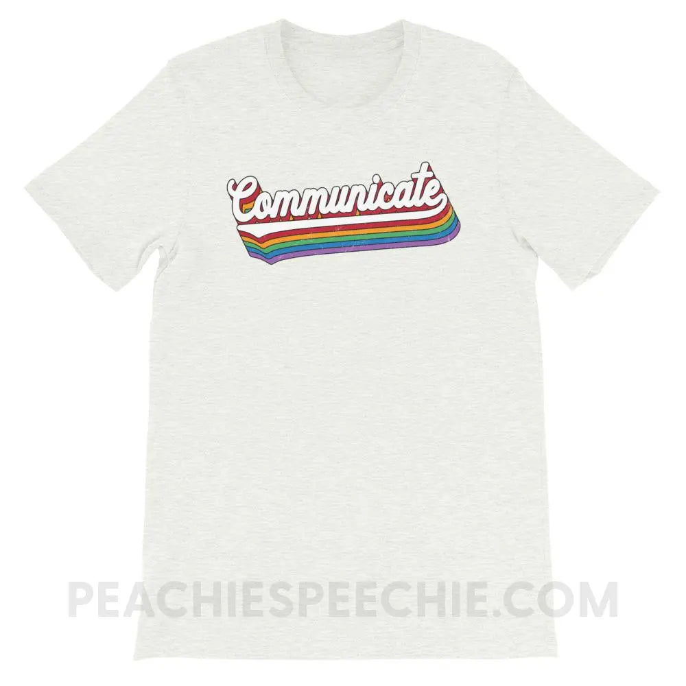 Communicate Premium Soft Tee - Ash / S T-Shirts & Tops peachiespeechie.com