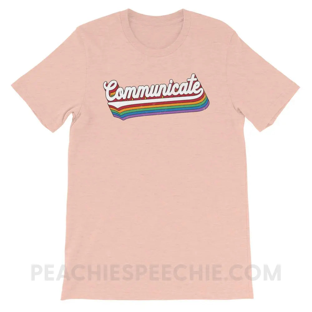 Communicate Premium Soft Tee - Heather Prism Peach / XS T-Shirts & Tops peachiespeechie.com