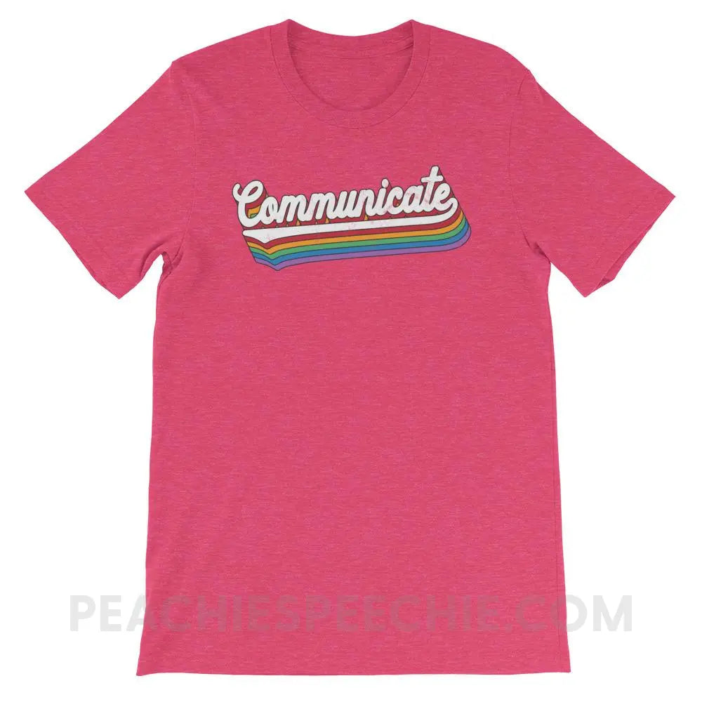 Communicate Premium Soft Tee - Heather Raspberry / S T-Shirts & Tops peachiespeechie.com