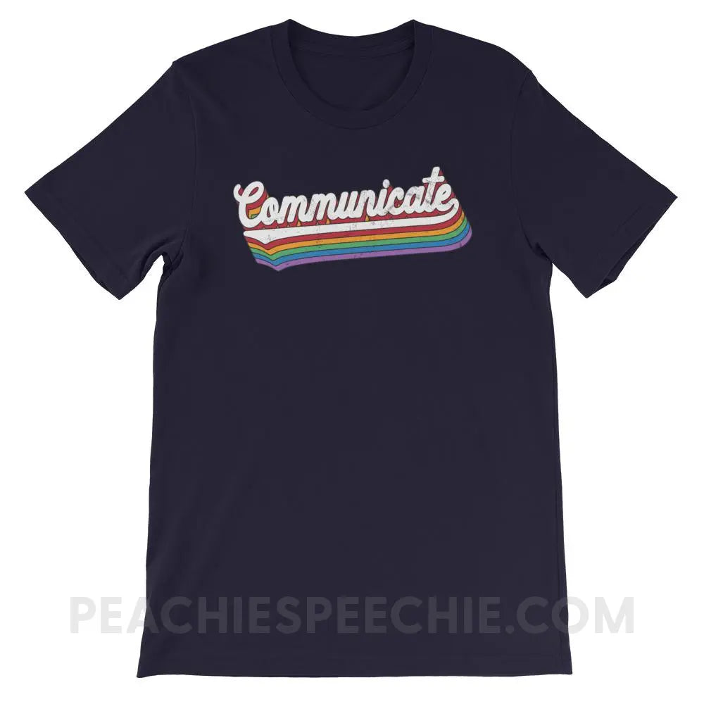 Communicate Premium Soft Tee - Navy / XS T-Shirts & Tops peachiespeechie.com