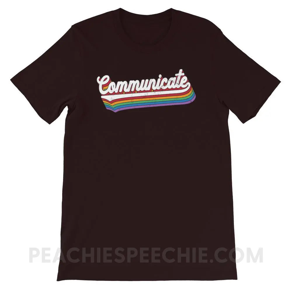 Communicate Premium Soft Tee - Oxblood Black / S T-Shirts & Tops peachiespeechie.com