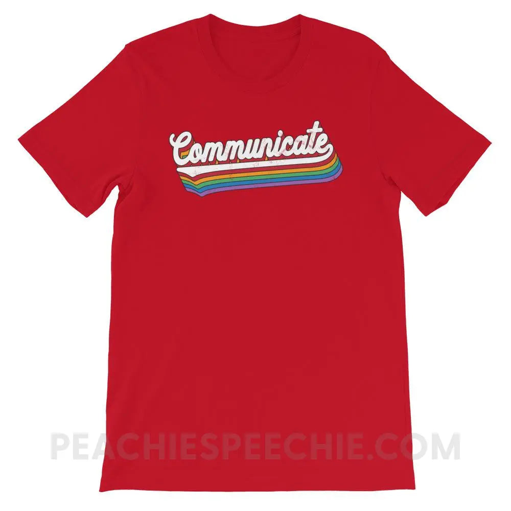 Communicate Premium Soft Tee - Red / S T-Shirts & Tops peachiespeechie.com