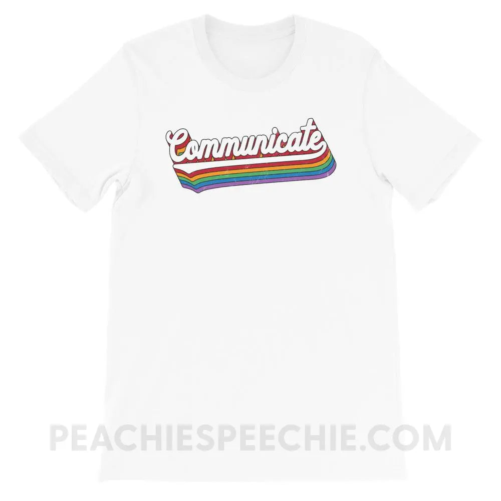 Communicate Premium Soft Tee - White / XS T-Shirts & Tops peachiespeechie.com