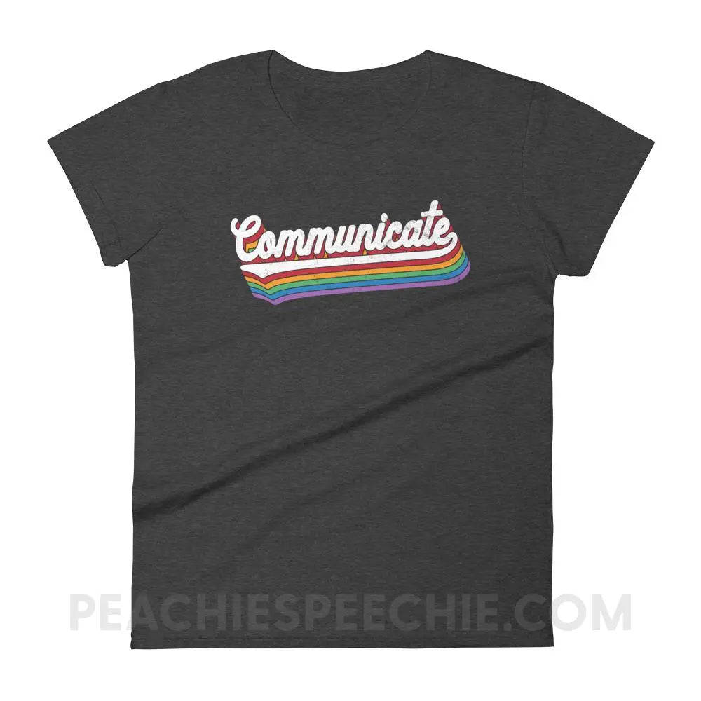 Communicate Women’s Trendy Tee - Heather Dark Grey / S T-Shirts & Tops peachiespeechie.com