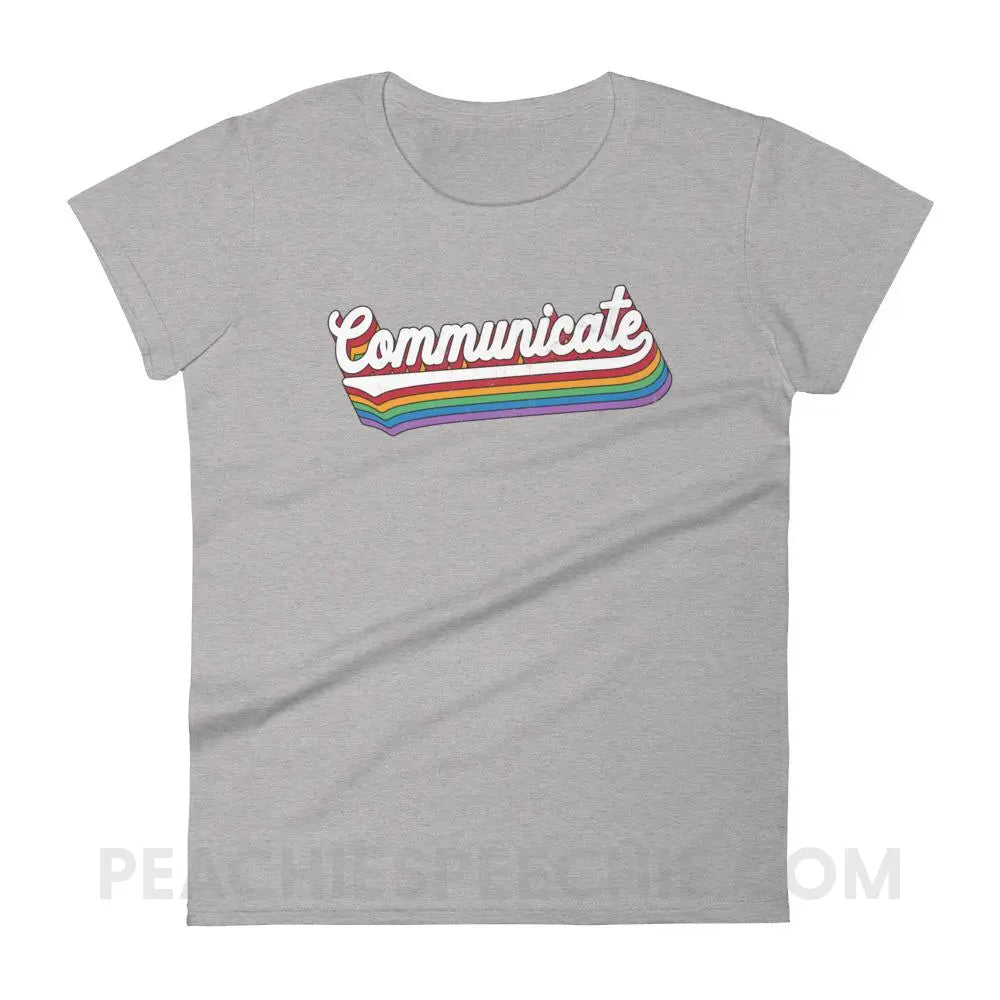 Communicate Women’s Trendy Tee - Heather Grey / M T-Shirts & Tops peachiespeechie.com