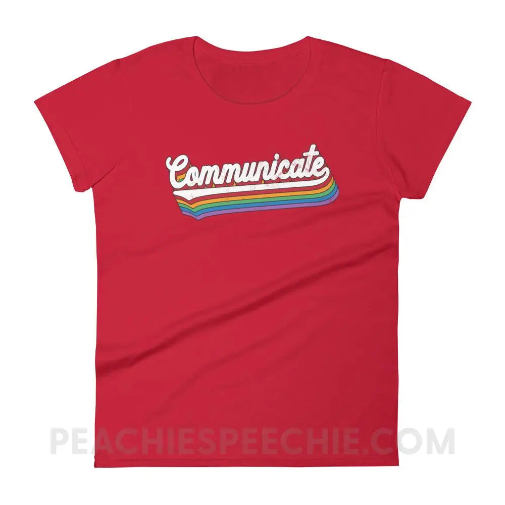 Communicate Women’s Trendy Tee - Red / S T-Shirts & Tops peachiespeechie.com