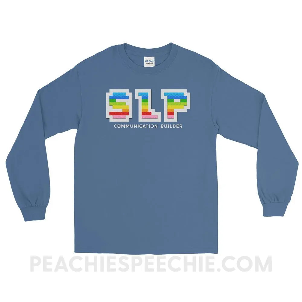 Communication Builder Long Sleeve Tee - Indigo Blue / S - T-Shirts & Tops peachiespeechie.com