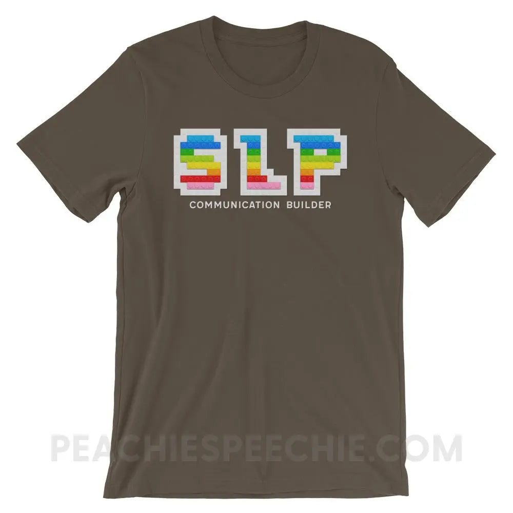 Communication Builder Premium Soft Tee - Army / S - T-Shirts & Tops peachiespeechie.com