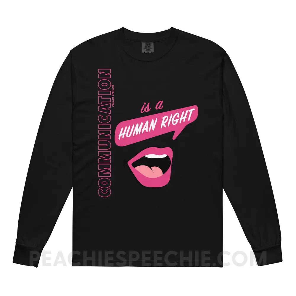 Communication Is A Human Right Comfort Colors Long Sleeve - Black / S - peachiespeechie.com