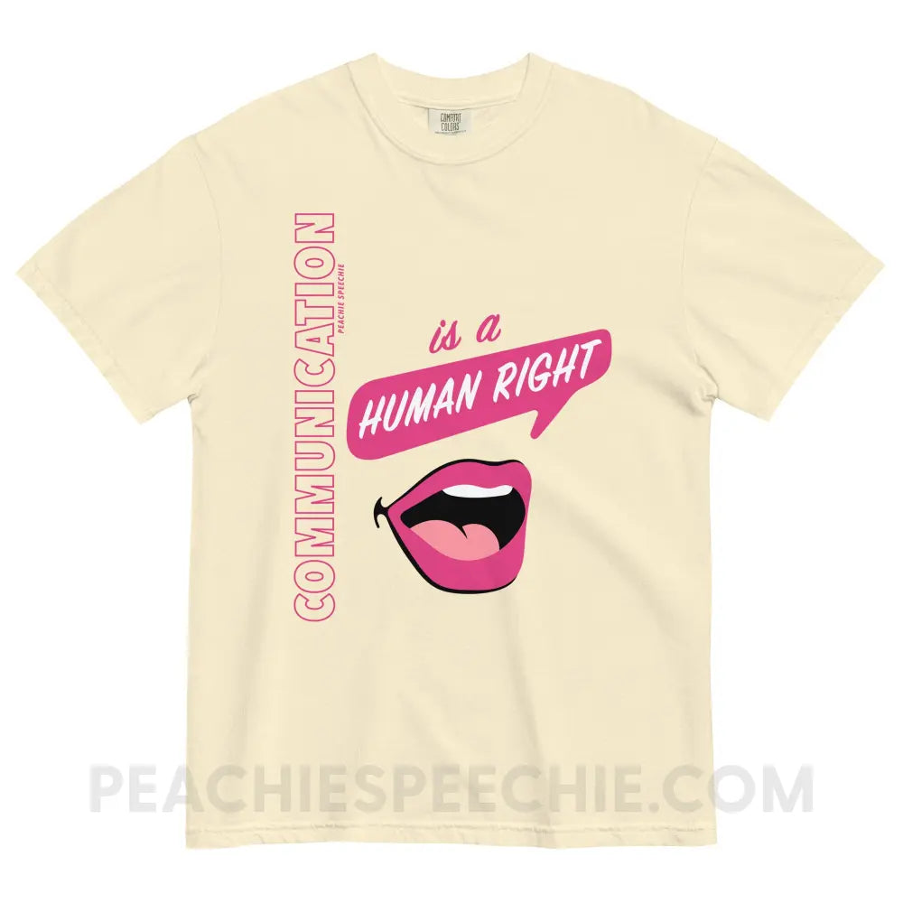 Communication Is A Human Right Comfort Colors Tee - Ivory / S - peachiespeechie.com