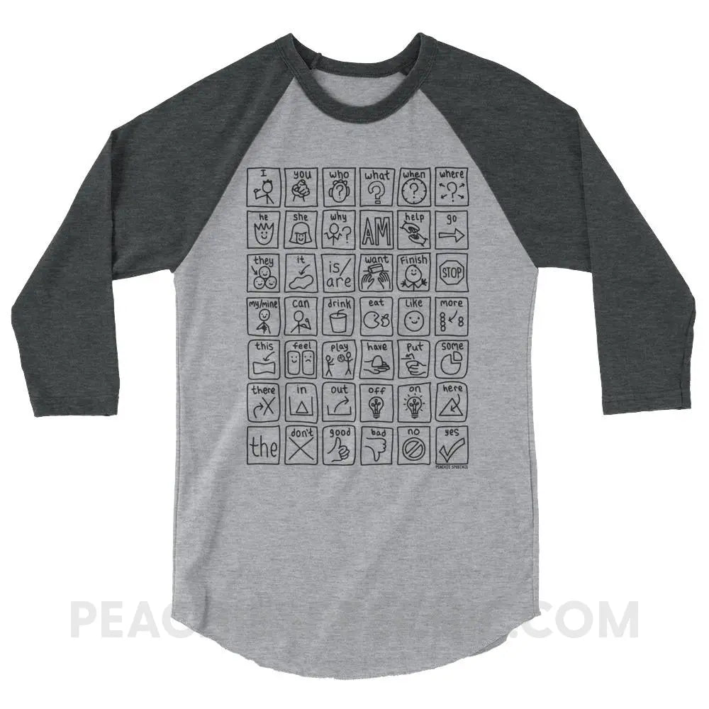 Core Board Baseball Tee - Heather Grey/Heather Charcoal / XS - T-Shirts & Tops peachiespeechie.com
