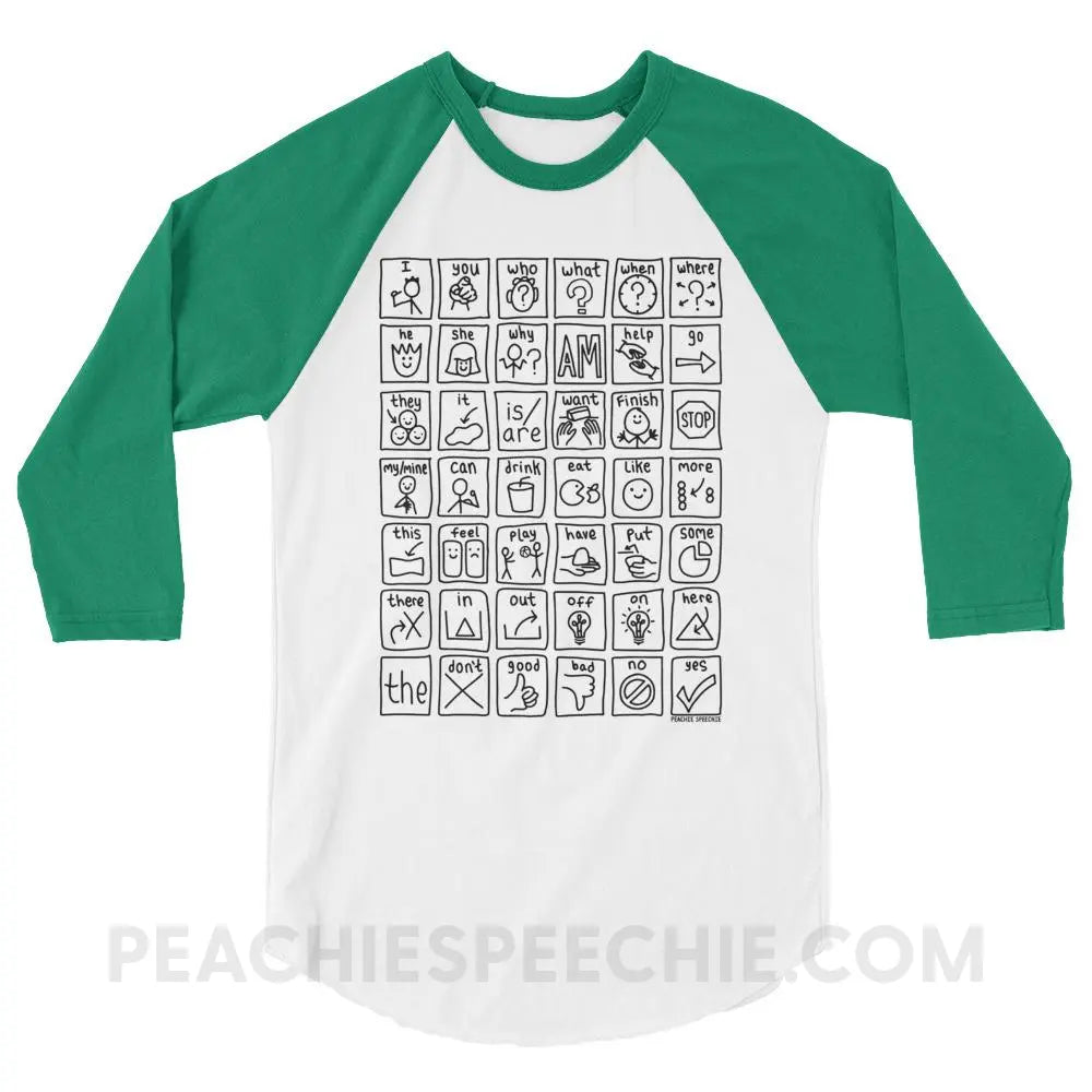 Core Board Baseball Tee - White/Kelly / XS T-Shirts & Tops peachiespeechie.com
