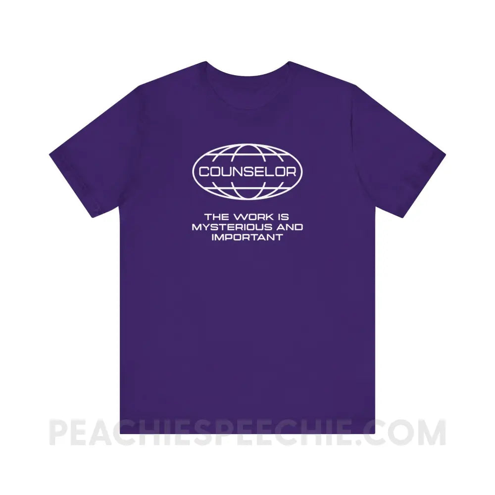 Counseling Is Mysterious And Important Premium Soft Tee - Team Purple / XS - T-Shirt peachiespeechie.com