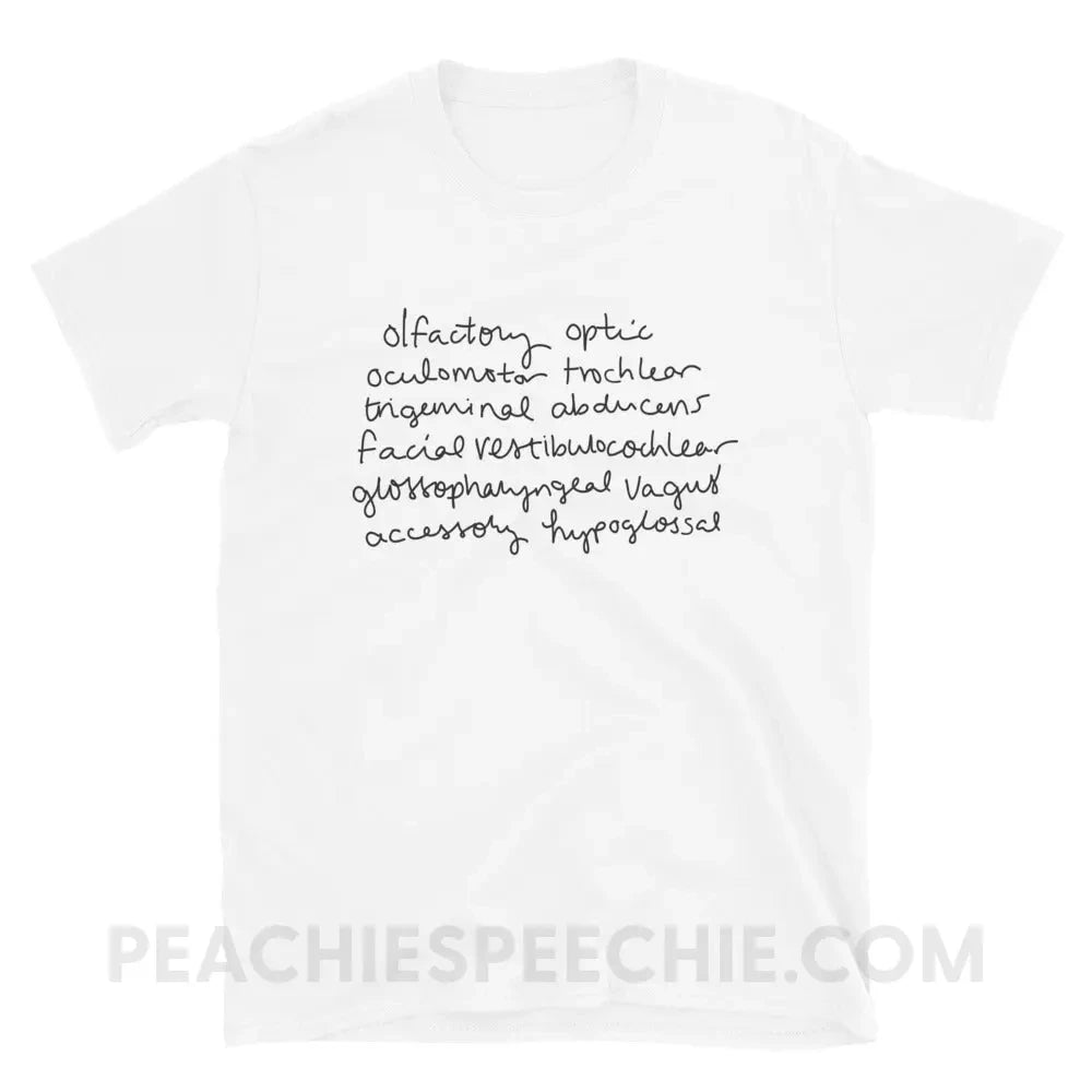 Cranial Nerves Classic Tee - White / S T-Shirt peachiespeechie.com