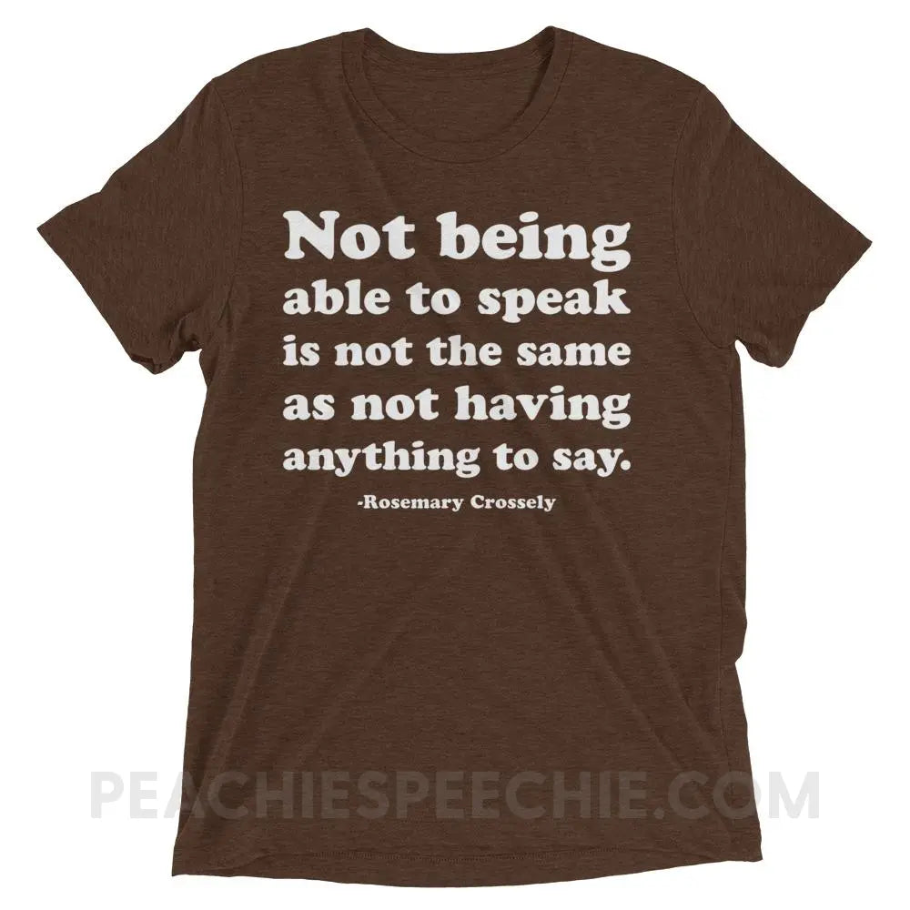 Crossely Quote Tri-Blend Tee - Brown Triblend / XS - T-Shirts & Tops peachiespeechie.com