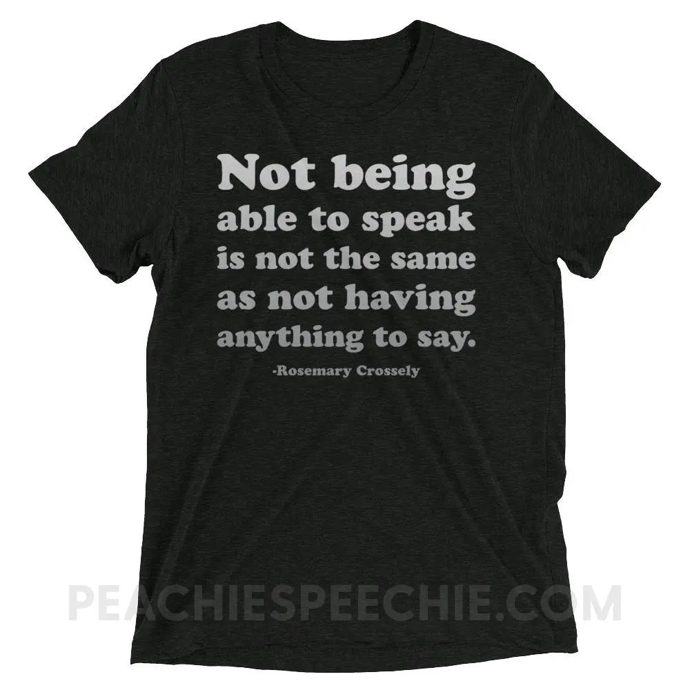 Crossely Quote Tri-Blend Tee - Charcoal-Black Triblend / XS - T-Shirts & Tops peachiespeechie.com