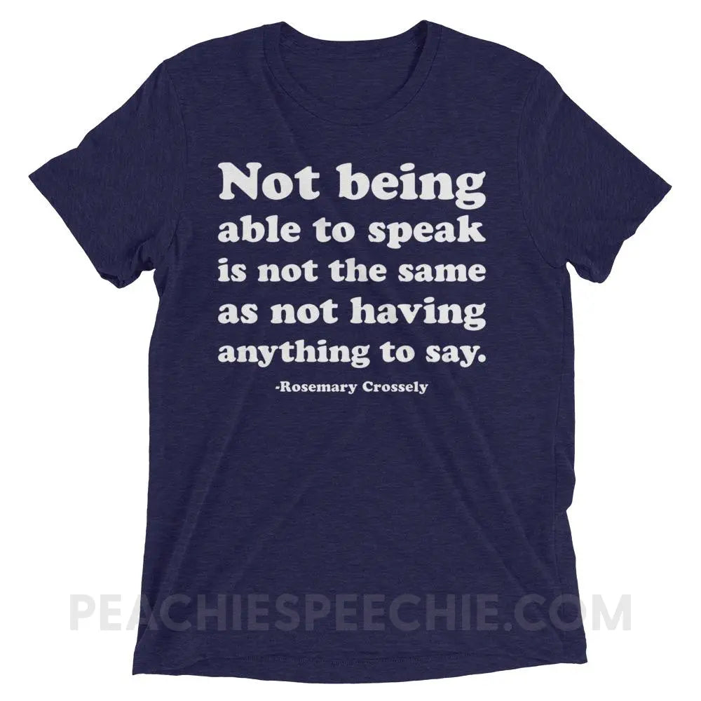 Crossely Quote Tri-Blend Tee - Navy Triblend / XS - T-Shirts & Tops peachiespeechie.com