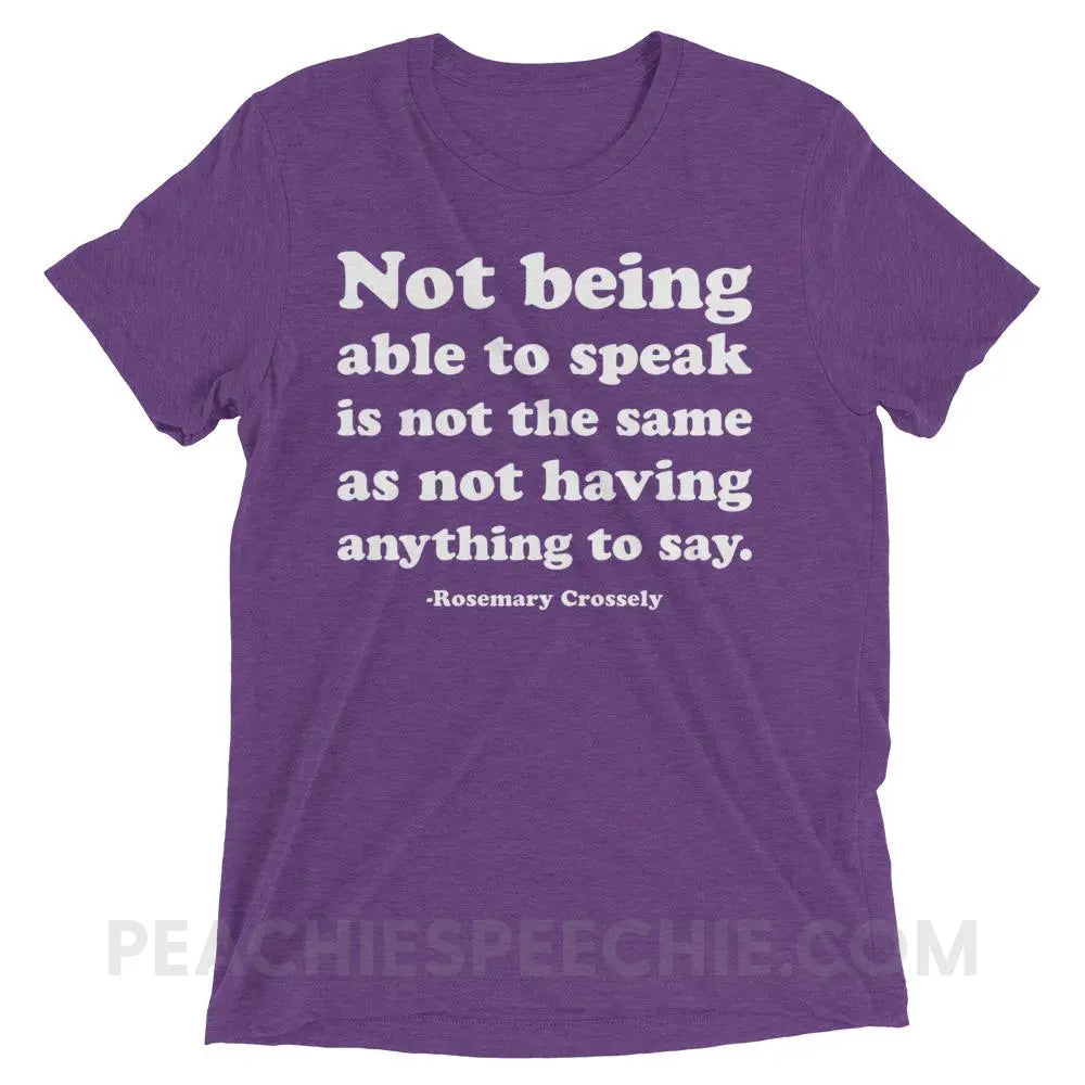 Crossely Quote Tri-Blend Tee - Purple Triblend / XS - T-Shirts & Tops peachiespeechie.com