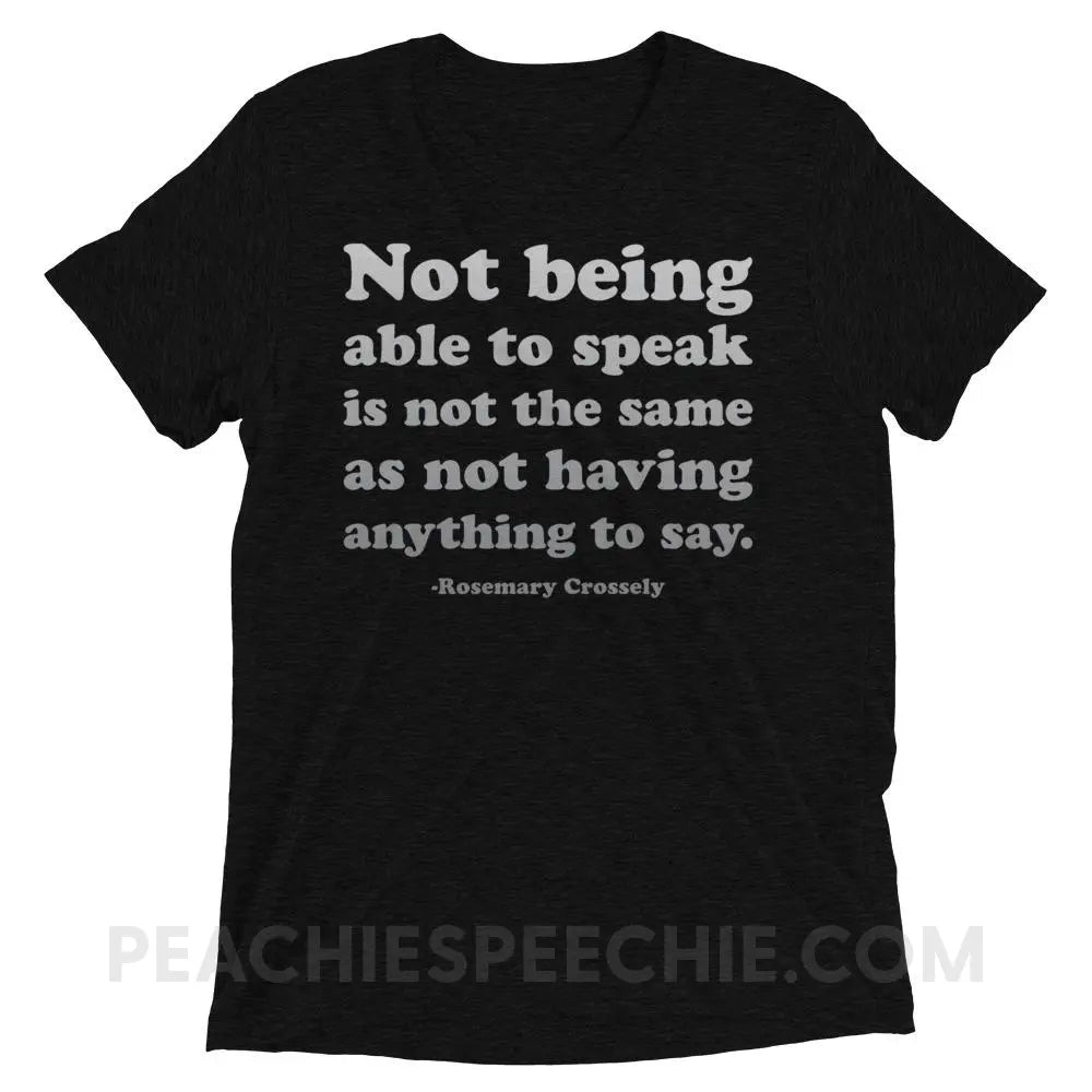 Crossely Quote Tri-Blend Tee - Solid Black Triblend / XS - T-Shirts & Tops peachiespeechie.com
