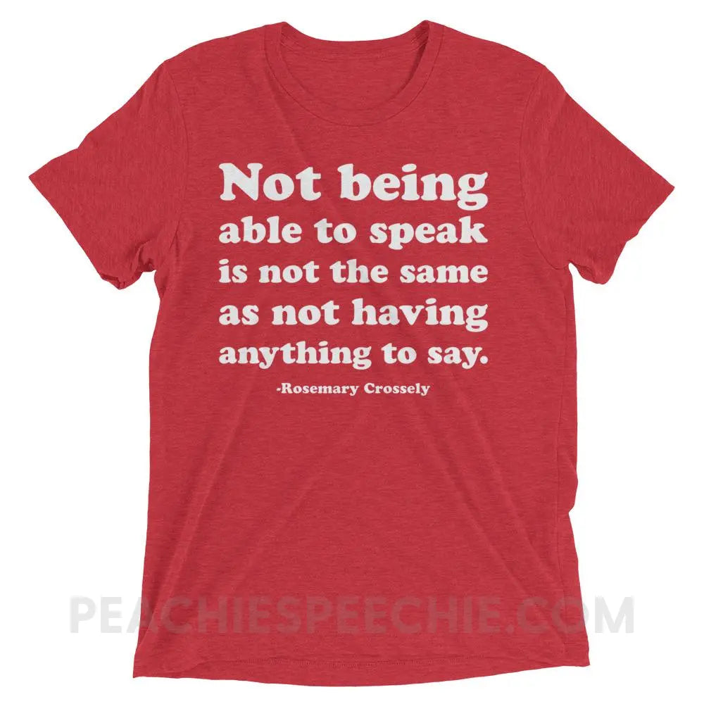 Crossely Quote Tri-Blend Tee - Red Triblend / XS - T-Shirts & Tops peachiespeechie.com