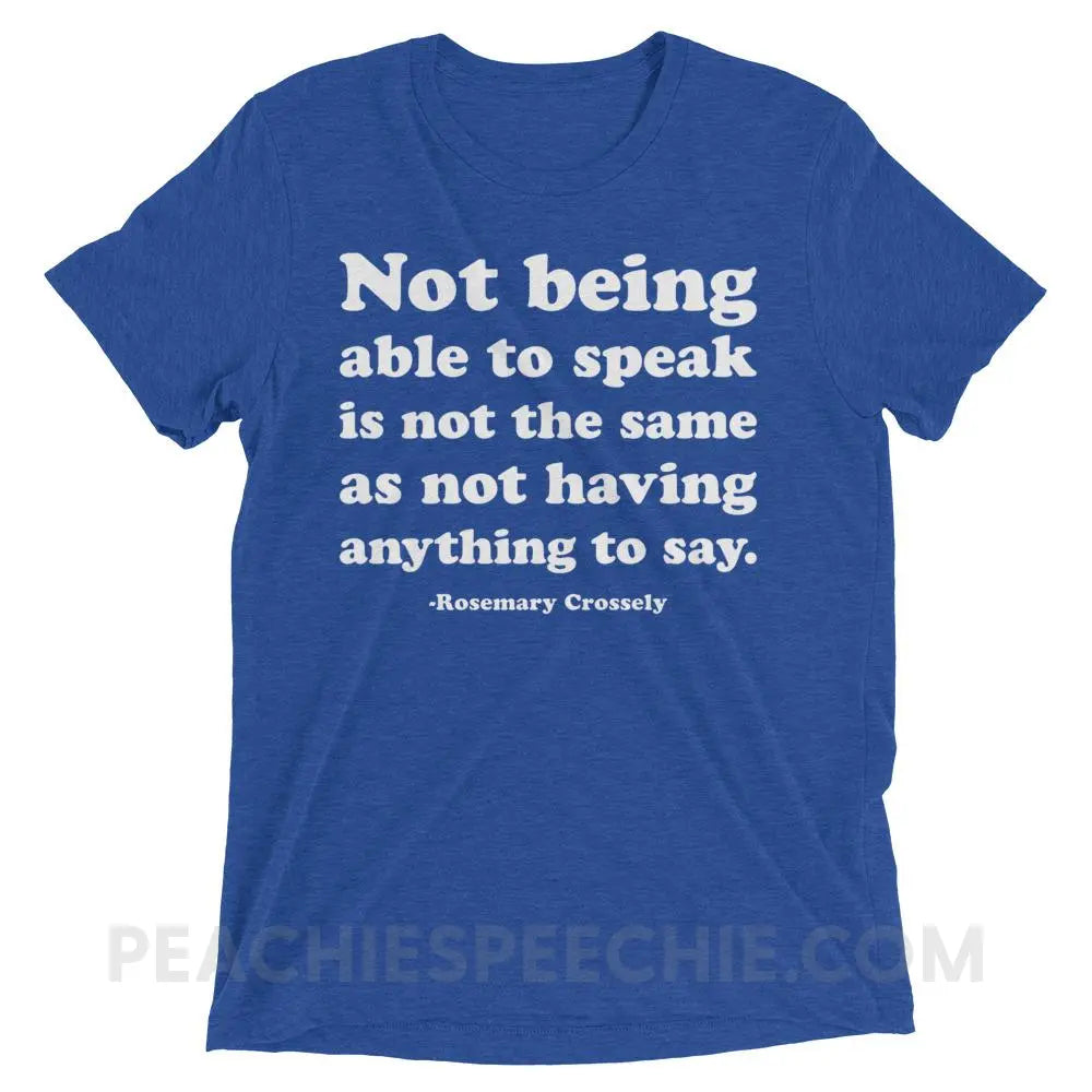 Crossely Quote Tri-Blend Tee - True Royal Triblend / XS - T-Shirts & Tops peachiespeechie.com