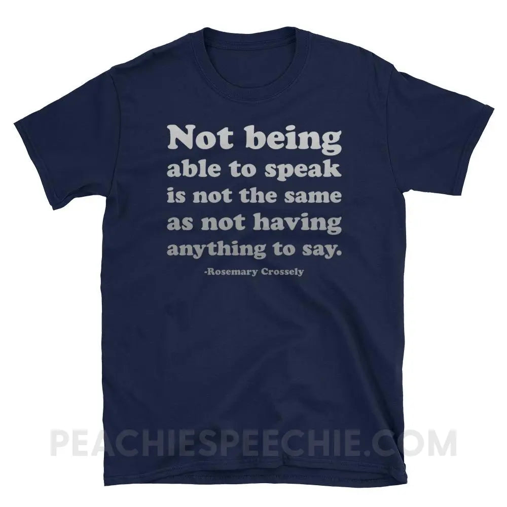 Crossely Quote Classic Tee - Navy / S - T-Shirts & Tops peachiespeechie.com