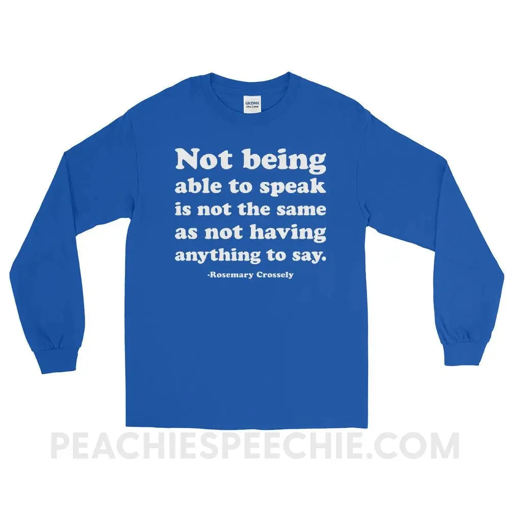 Crossely Quote Long Sleeve Tee - Royal / S T - Shirts & Tops peachiespeechie.com